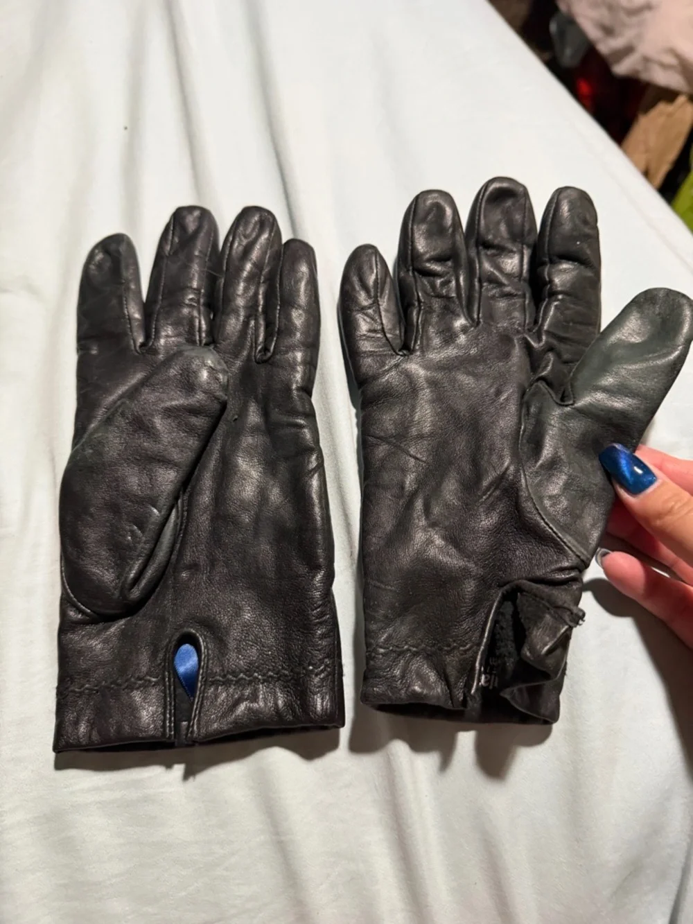 🌧️3M Thinsulate Black Leather Gloves - Picture 1 of 6